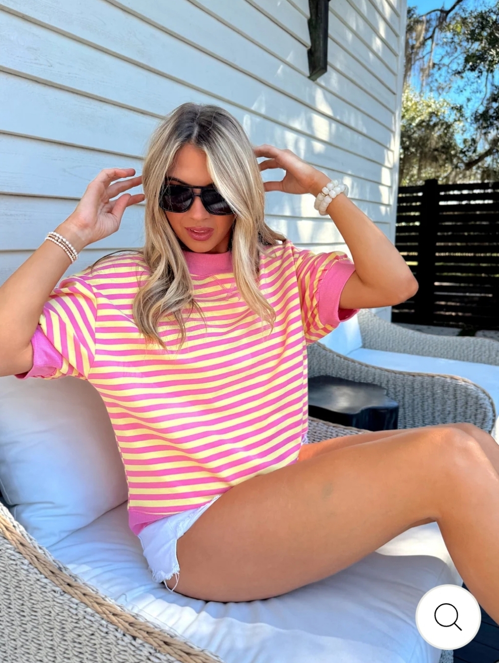 NWT Bella Rose day+moon Groovy Glow Striped 3/4 Sleeve Top Size Medium - Picture 4 of 14